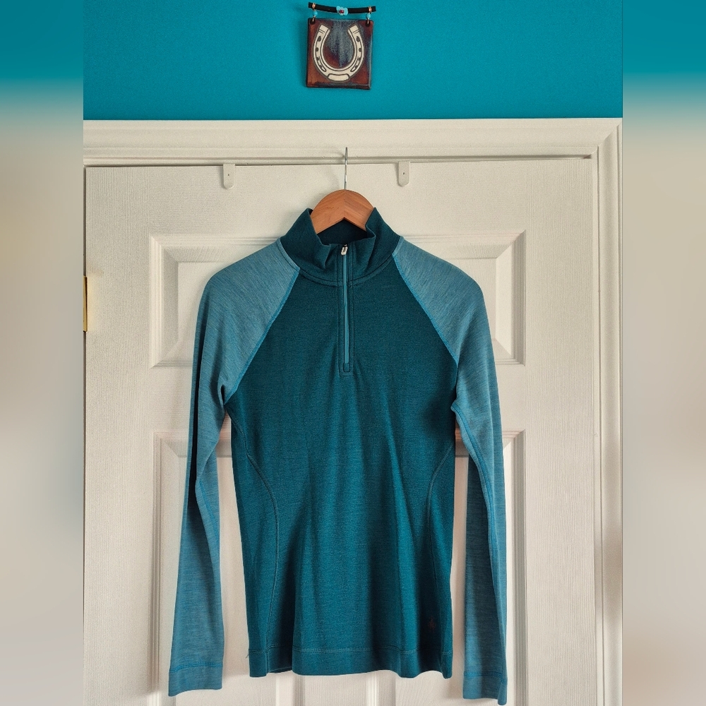 Smartwool Teal Half-Zip Merino Pullover